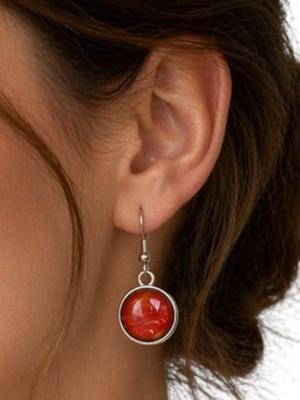 Hand Crafted Fluid Art Earrings by Svetlana Yeung Gold and Pink Size OS